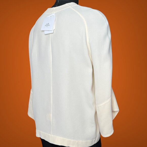 Hermes NWT Silk Blouse Top Shirt Size 38 Made in France Super High Quality - Picture 8 of 13